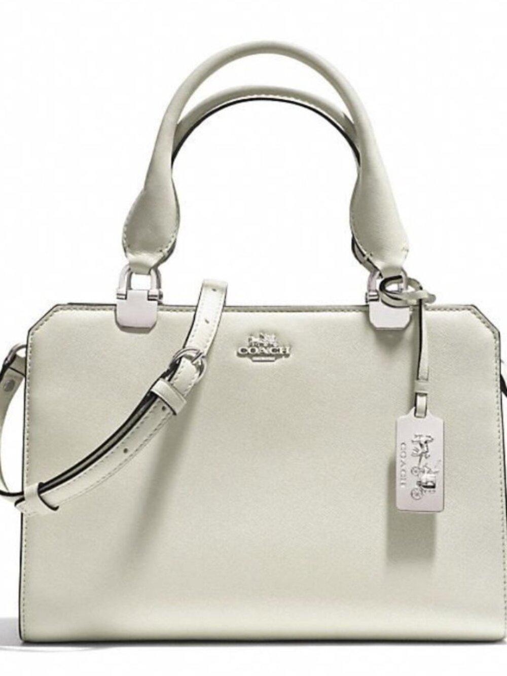 A Rare Find! -  Light Mint / Grey Leather COACH crossbody bag Purse - New w Tag!